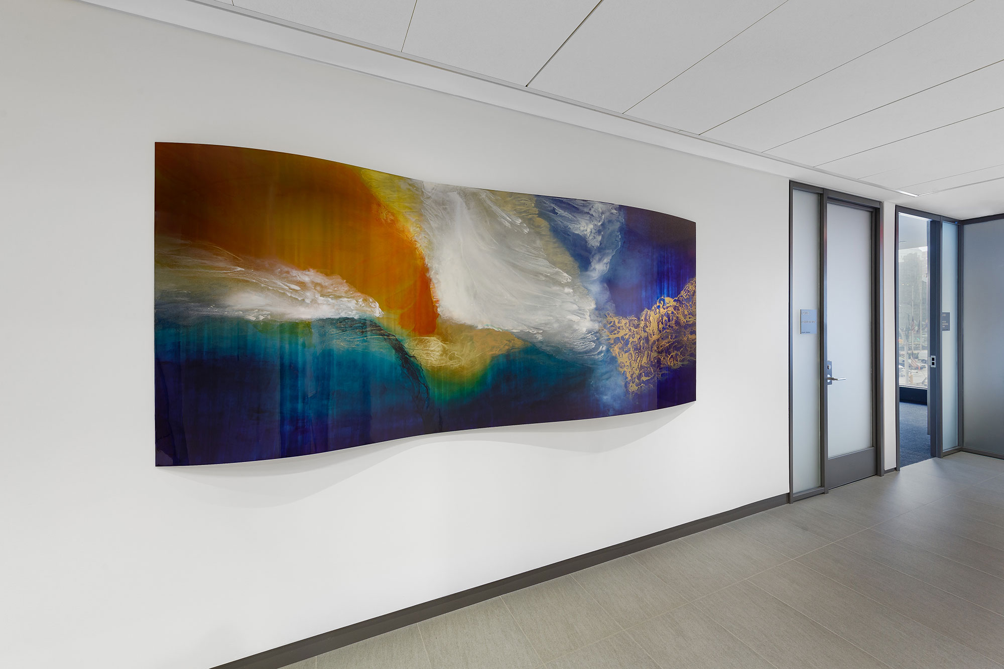 calming wall art in a healthcare space